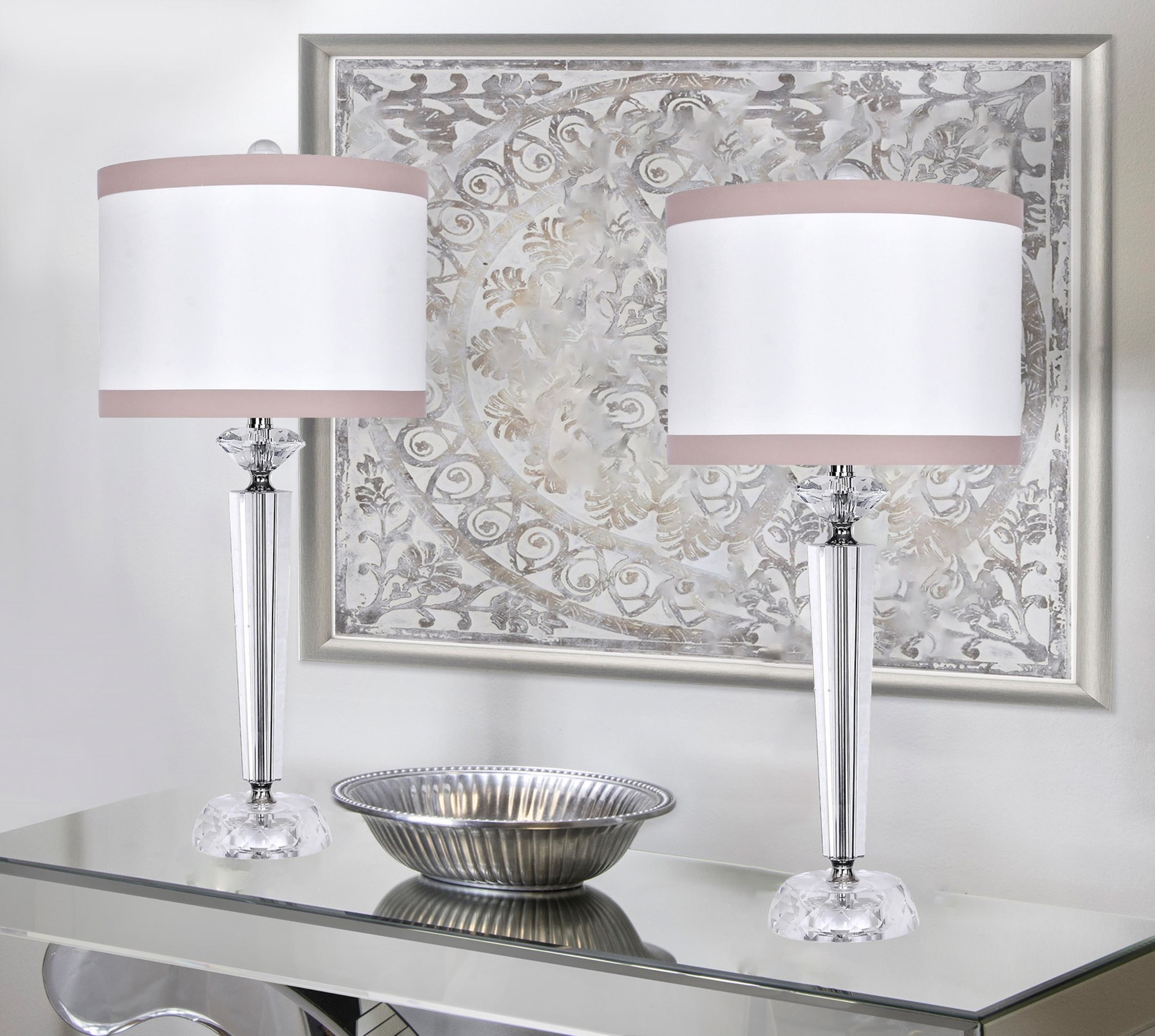 Diamond Torch 25.75" Crystal Table Lamp - Set Of 2